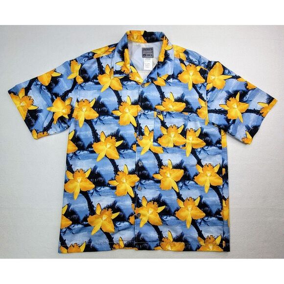 Quiksilver Hawaiian Shirt Mens M Button Up Floral Print Short Sleeve Limited Use - Picture 1 of 7